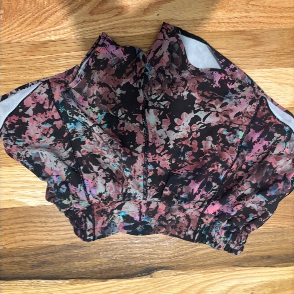 lululemon athletica Floral Athletic Shorts - Black and Pink